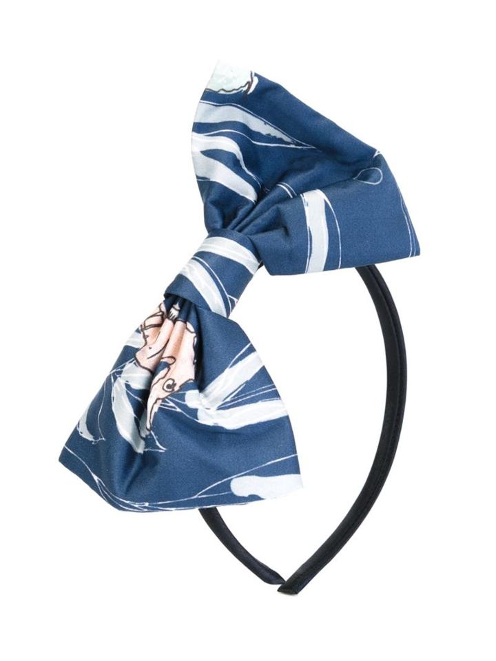 Hucklebones London Printed Bow Hairband, Girl's, Blue