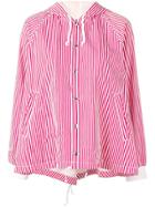 Comme Des Garçons Girl Striped Drawstring Hem Jacket - Red