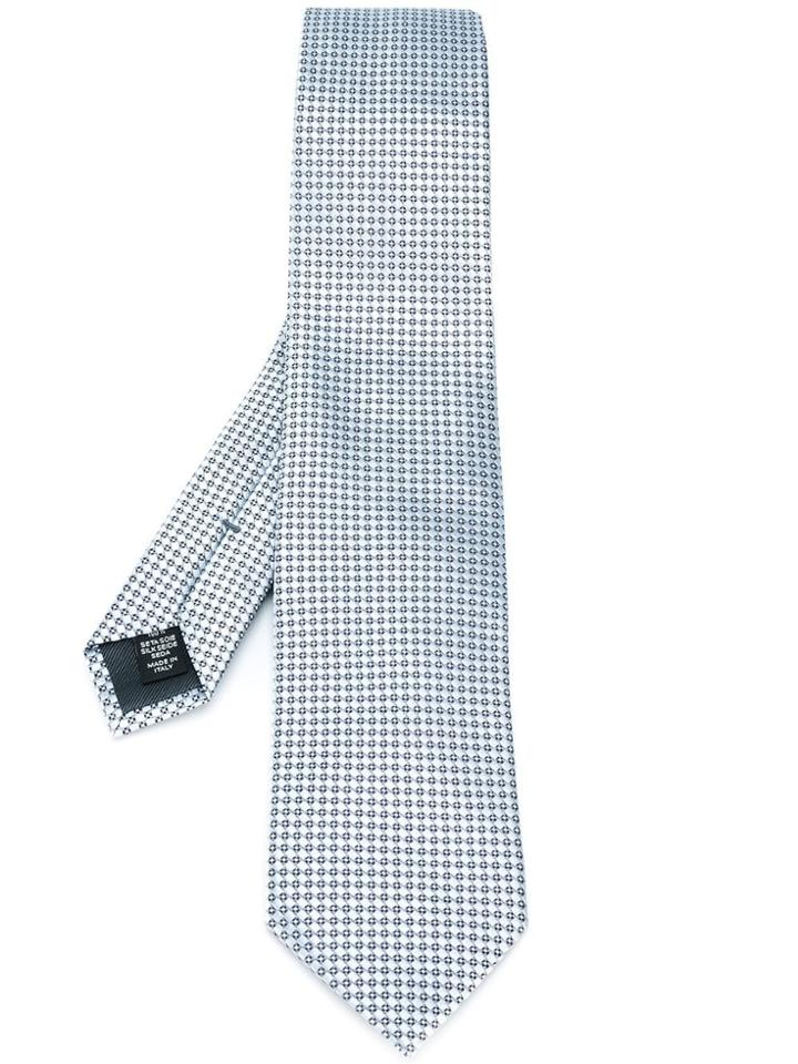 Ermenegildo Zegna Mosaic Pattern Tie - Grey