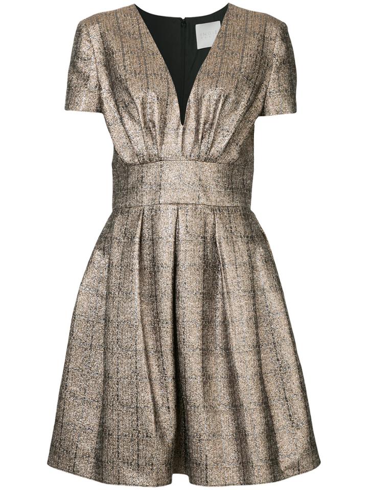 Ingie Paris Metallic Flared Dress