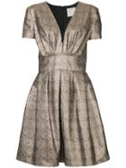 Ingie Paris Metallic Flared Dress