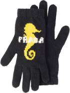 Prada Seahorse Intarsia Motif Gloves - Blue