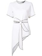 Derek Lam - Asymmetric Belted T-shirt - Women - Viscose - 44, White, Viscose