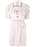 Miu Miu Striped Shirt Dress - White