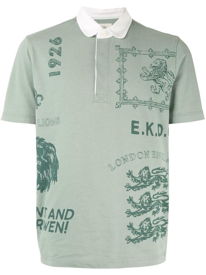 Kent & Curwen Lion Print Polo Shirt - Green