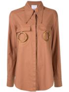 Acler Alameda Ring-embellished Shirt - Brown