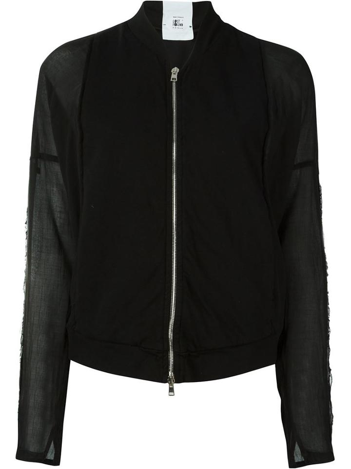 Lost And Found Rooms Sheer Sleeve Bomber Jacket