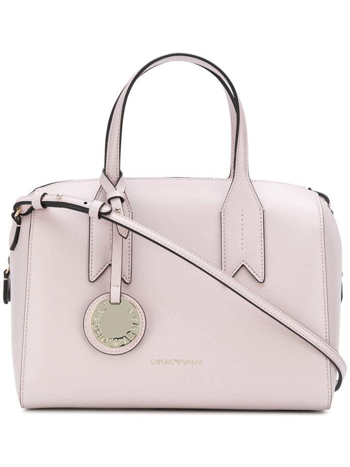 Emporio Armani Charm-detail Satchel - Pink & Purple
