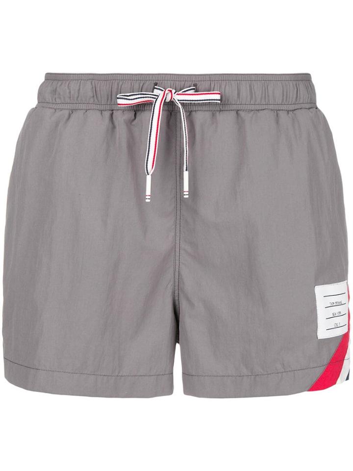 Thom Browne Seam Stripe Swim-tech Swim Short - Grey