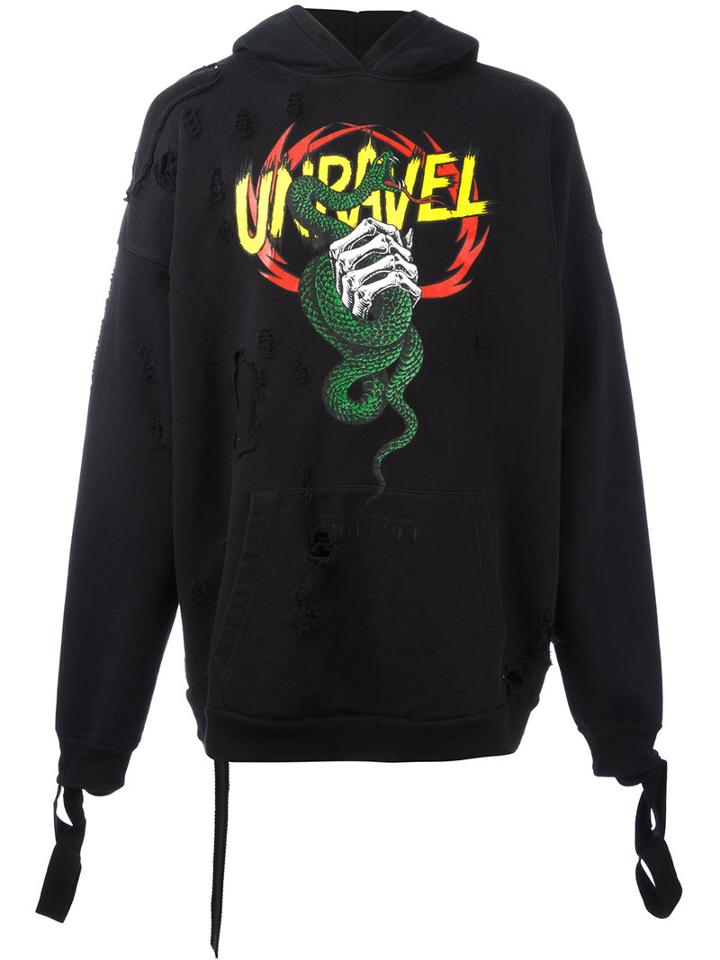 Unravel Project Unravel Hoodie, Men's, Size: Large, Black, Cotton
