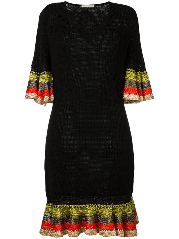 Marco De Vincenzo Knitted V-neck Dress, Women's, Size: 40, Black, Cotton/viscose