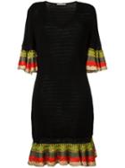 Marco De Vincenzo Knitted V-neck Dress, Women's, Size: 40, Black, Cotton/viscose