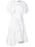 Simone Rocha Openwork Lace Ruffle Trim Dress - White