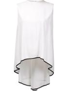 Adam Lippes Cascading Tail Sleeveless Blouse, Women's, Size: 6, White, Viscose