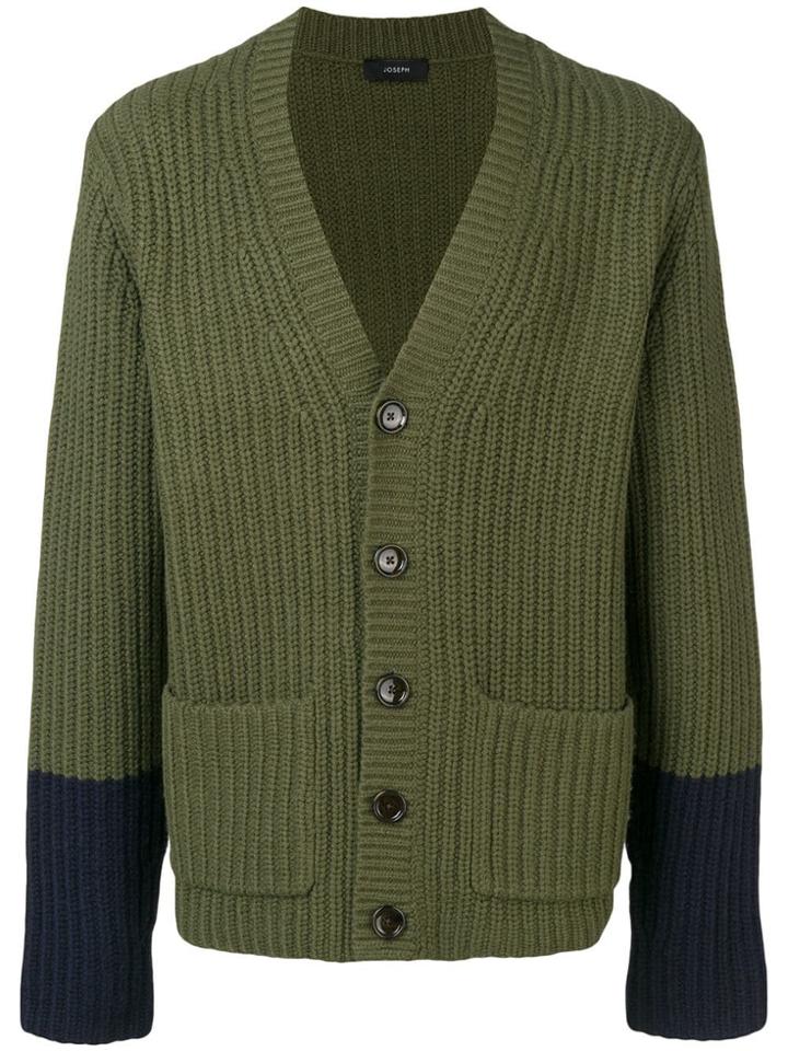 Joseph Intarsia Knit Cardigan - Green