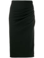 Rochas Ruched Pencil Skirt - Black