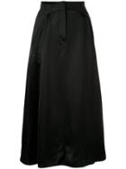 Giorgio Armani Satin Midi Skirt - Black