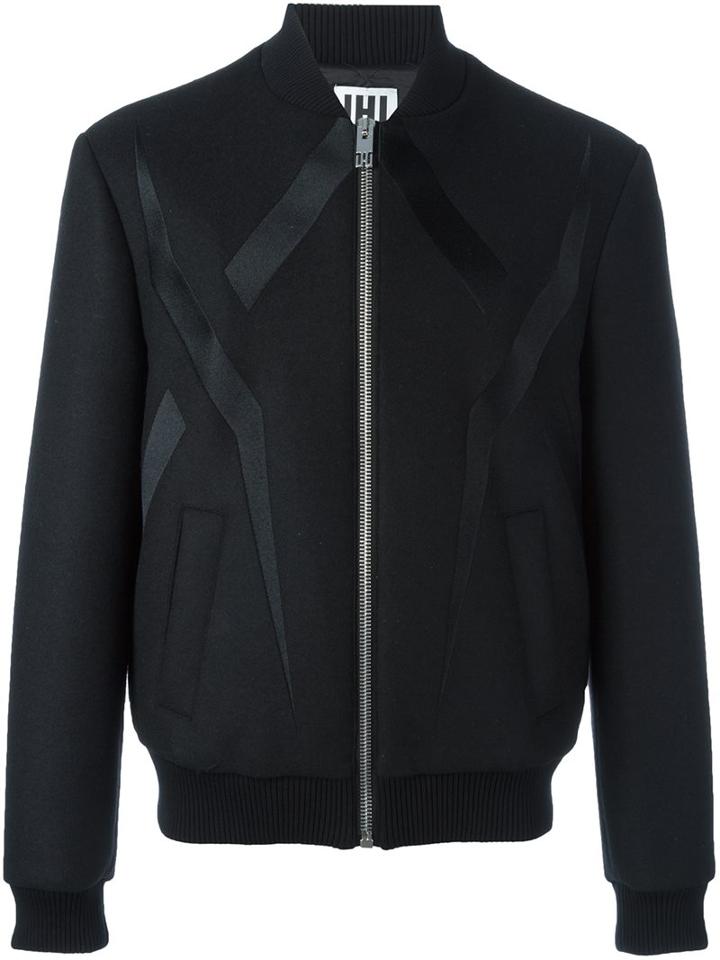 Les Hommes Urban Contrast Detail Bomber Jacket