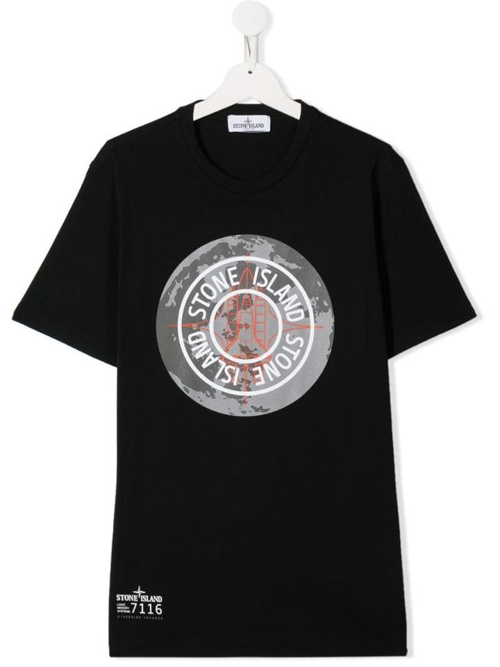 Stone Island Junior Earth Logo T-shirt - Black