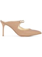 Sarah Flint Pearl Strap Mules - Nude & Neutrals