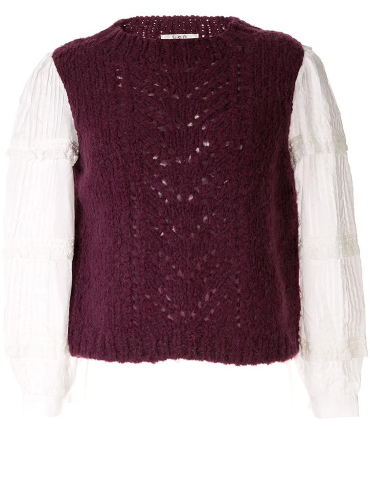 Sea Chunky Knit Vest - Purple