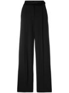Emporio Armani Palazzo Pants, Women's, Size: 42, Black, Acetate/viscose