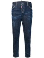 Dsquared2 Distressed Straight-leg Jeans - Blue
