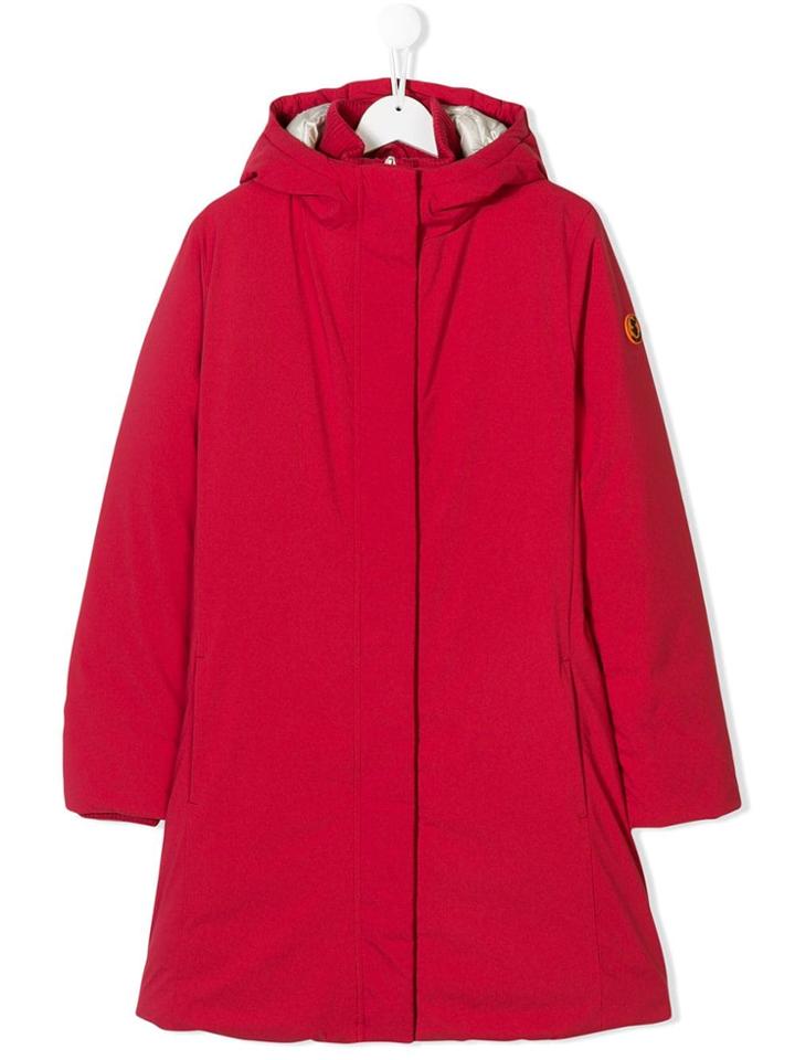 Save The Duck Kids Teen Padded Hooded Coat - Red