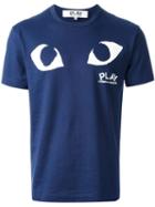 Comme Des Garçons Play Eye Print T-shirt, Men's, Size: Large, Blue, Cotton