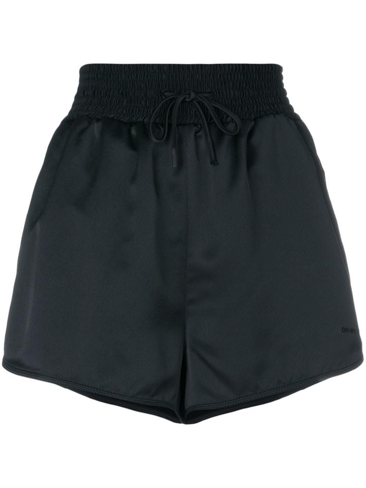 Off-white Satin Shorts - Black