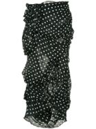 Comme Des Garçons Vintage Polka-dot Ruched Skirt - Black