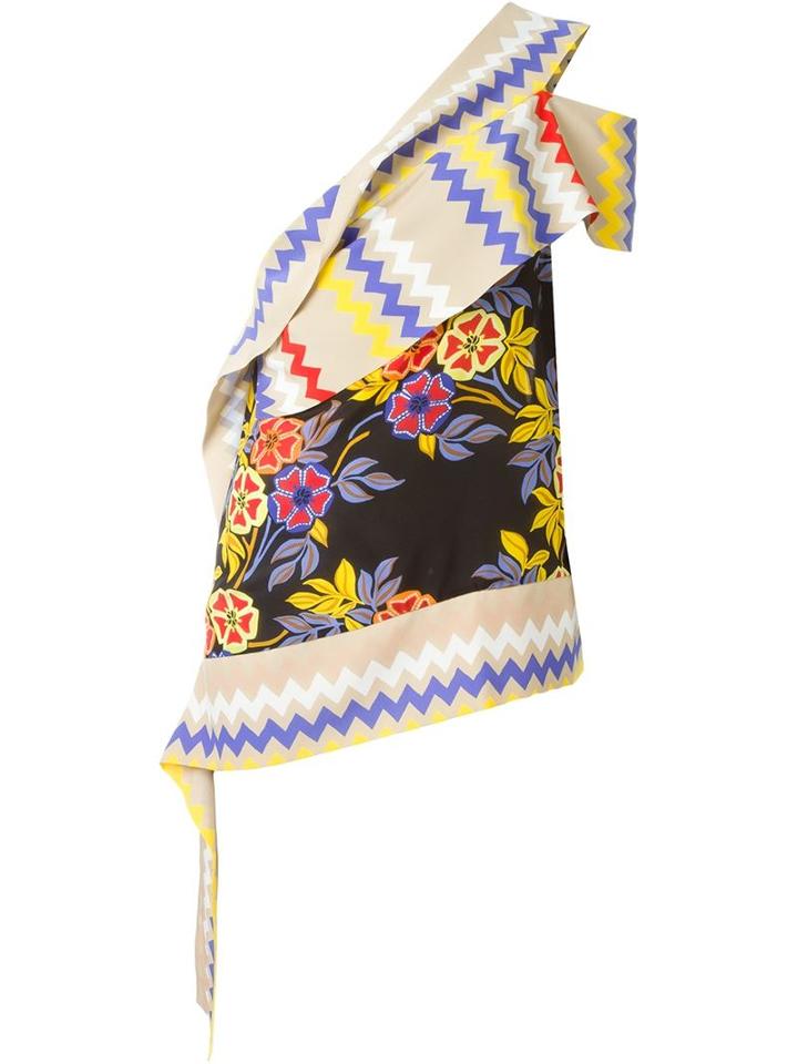 Msgm One-shoulder Printed Top