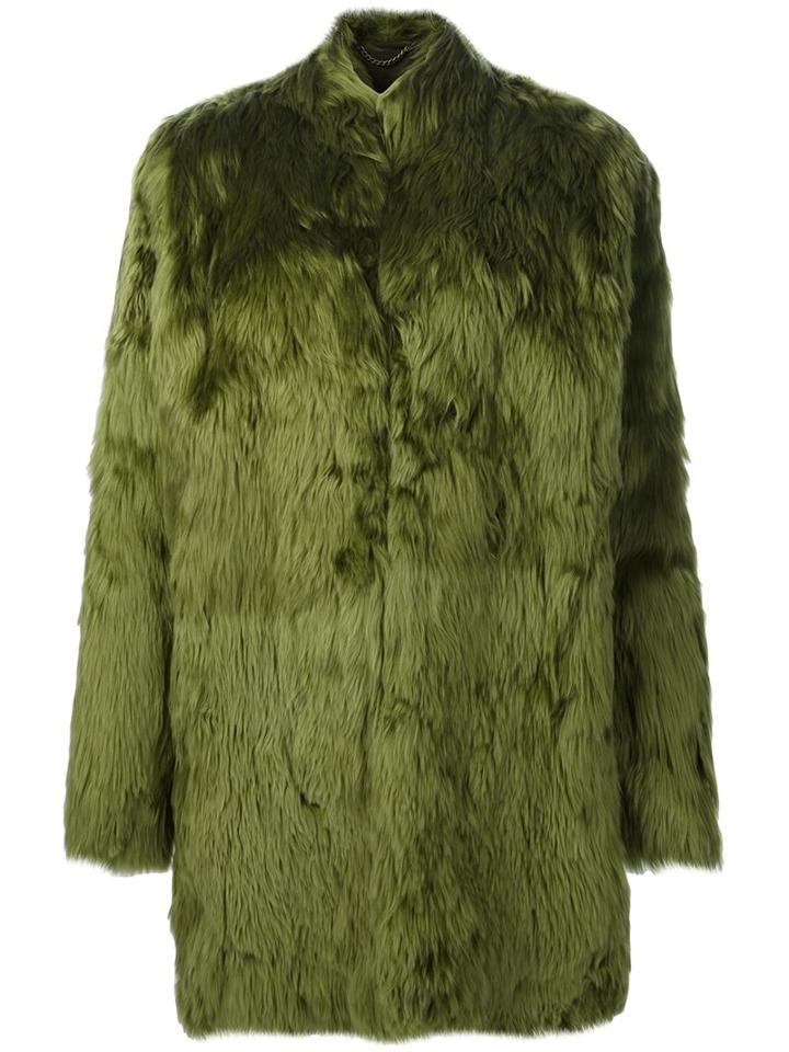 Maison Margiela Fur Coat, Women's, Size: 40, Green, Cotton/viscose/alpaca