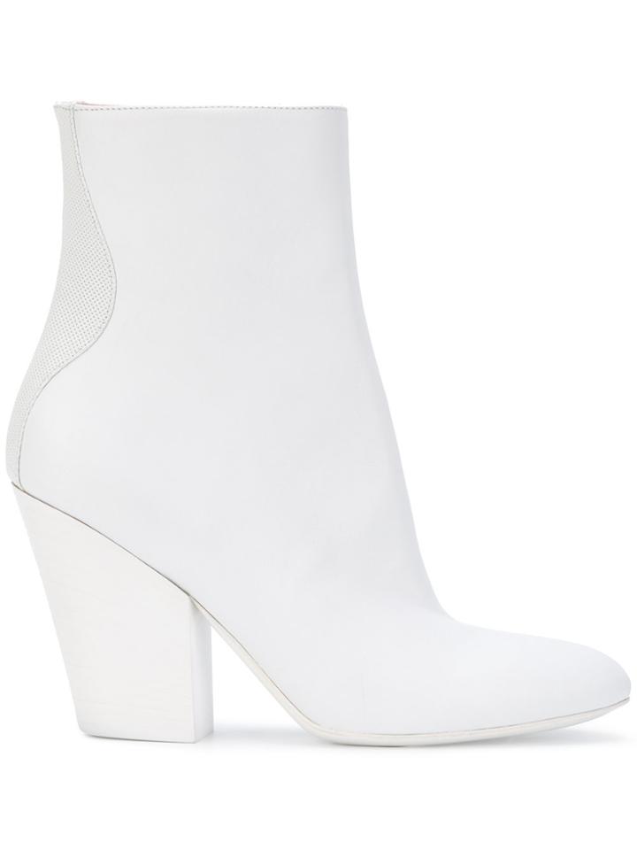 A.f.vandevorst Block Heel Ankle Boots - White