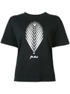 Julien David - Leaf Print T-shirt - Women - Cotton - S, Black, Cotton