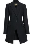 Burberry Herringbone Wool Cashmere Blend Tailored Jacket - Black