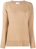 Allude Dropped Shoulders Jumper - Brown