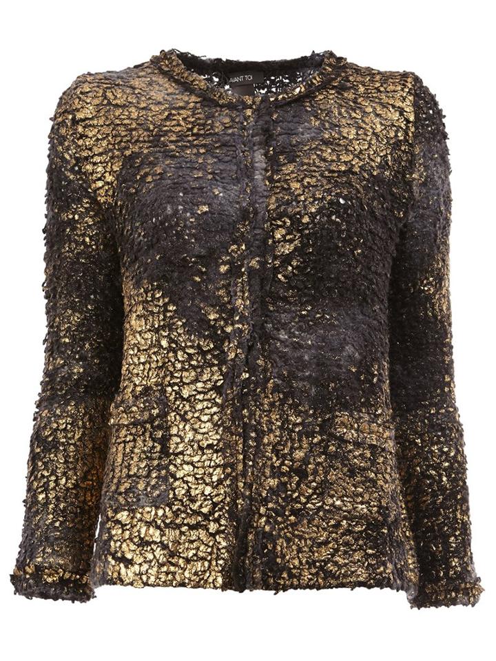 Avant Toi Metallic Effect Cardigan, Women's, Size: Medium, Grey, Silk/cashmere