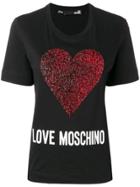 Love Moschino Glitter Heart T-shirt - Black