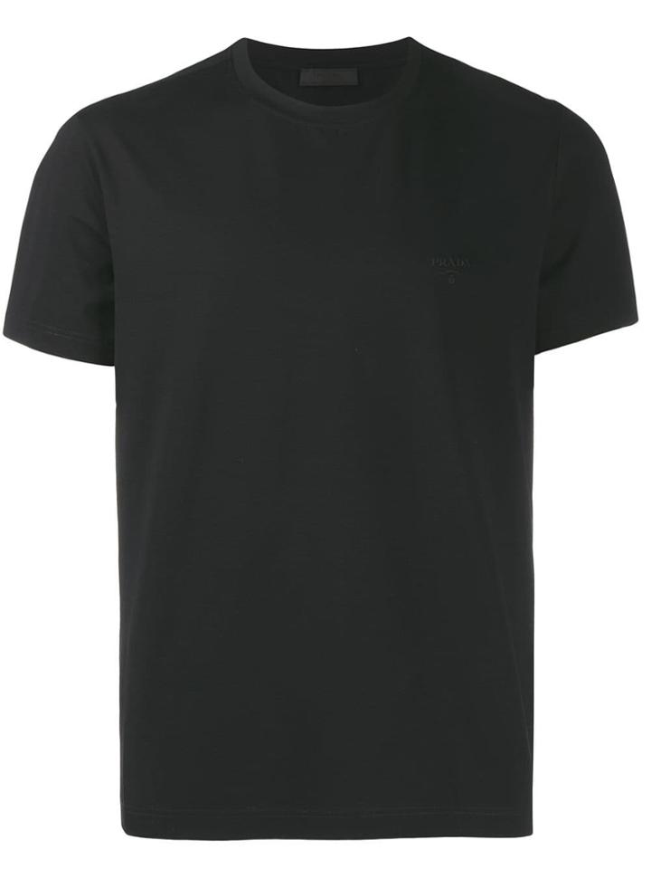 Prada Embroidered Logo T-shirt - Black