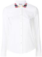 Red Valentino Embroidered-collar Fitted Shirt - White