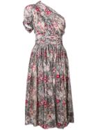 No21 Asymmetric Floral Printed Dress - Nude & Neutrals
