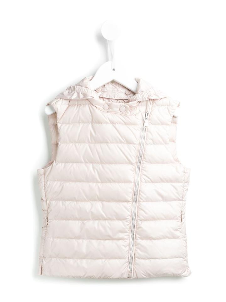 Moncler Kids Asymmetric Zip Padded Gilet, Girl's, Size: 8 Yrs, Pink/purple