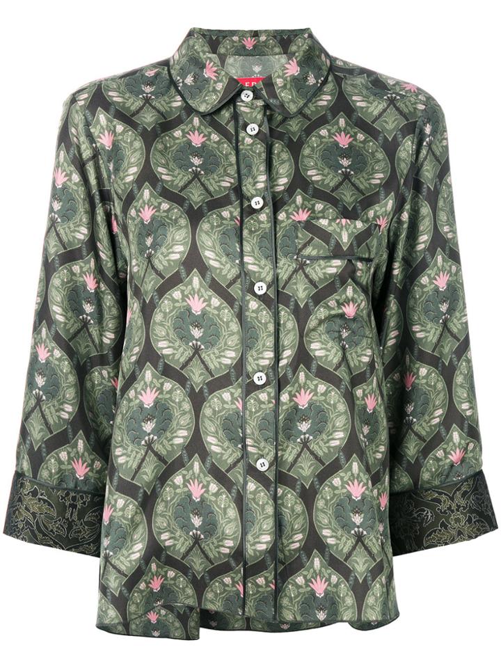 F.r.s For Restless Sleepers Printed Button Up Shirt - Green