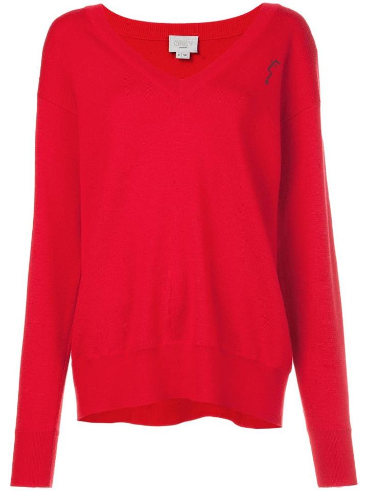 Grey Jason Wu Crew Neck Jumper, Women's, Size: Xs, Red, Merino