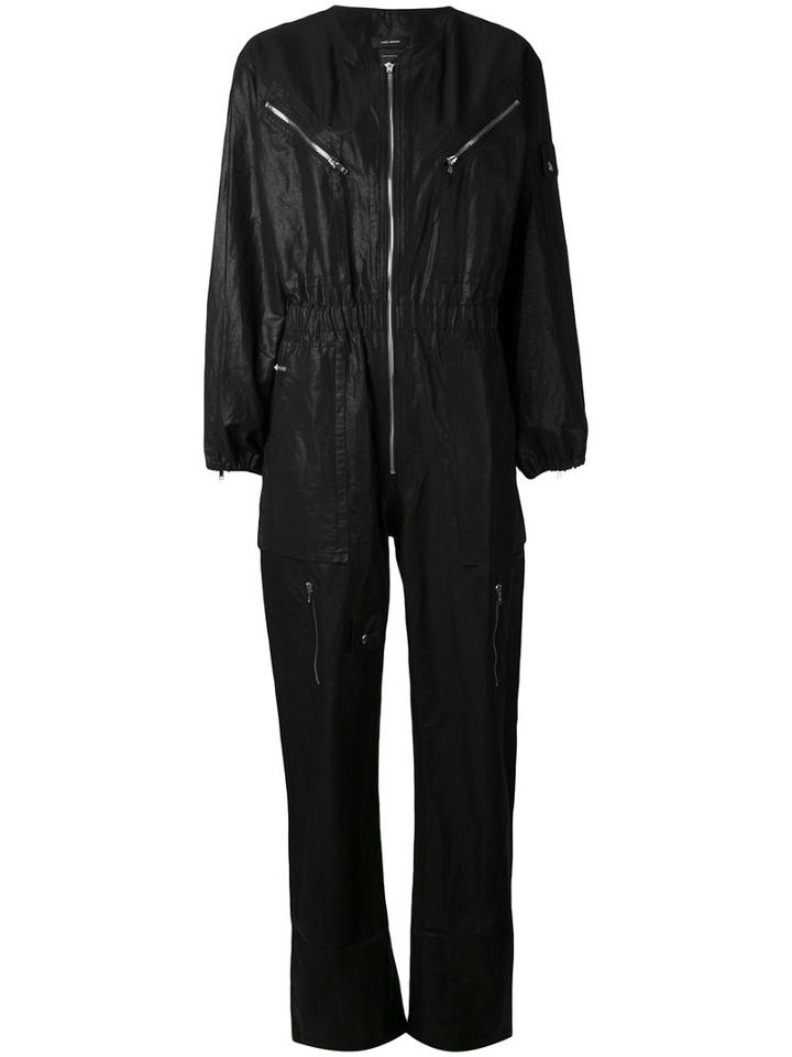Isabel Marant - Laney Jumpsuit - Women - Cotton/linen/flax - 40, Black, Cotton/linen/flax