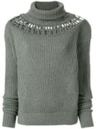 Palmer / Harding Cut-out Ribbed Jumper - Green