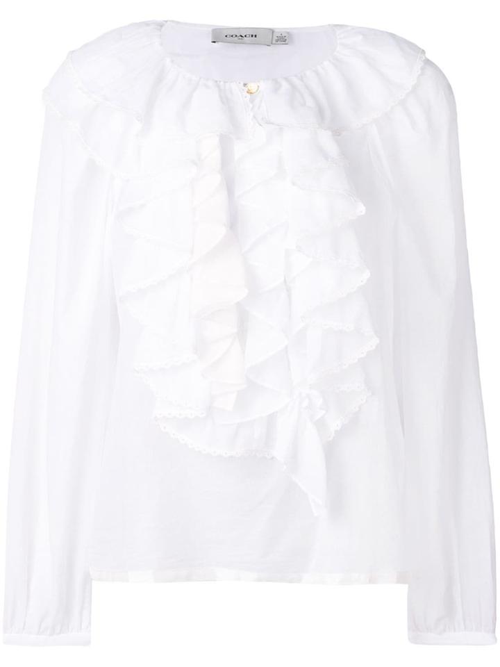 Coach Ruffle Bib Shirt - White