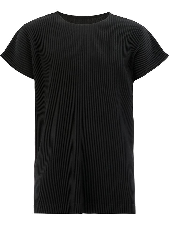 Homme Plissé Issey Miyake - Pleated T-shirt - Men - Polyester - 3, Black, Polyester