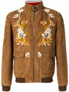 Gucci Dragon Embroidered Jacket - Brown